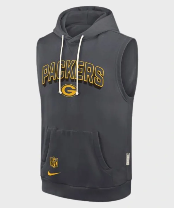 Xavier McKinney Green Bay Packers Nike 2025 Sideline Sleeveless Hoodie Grey