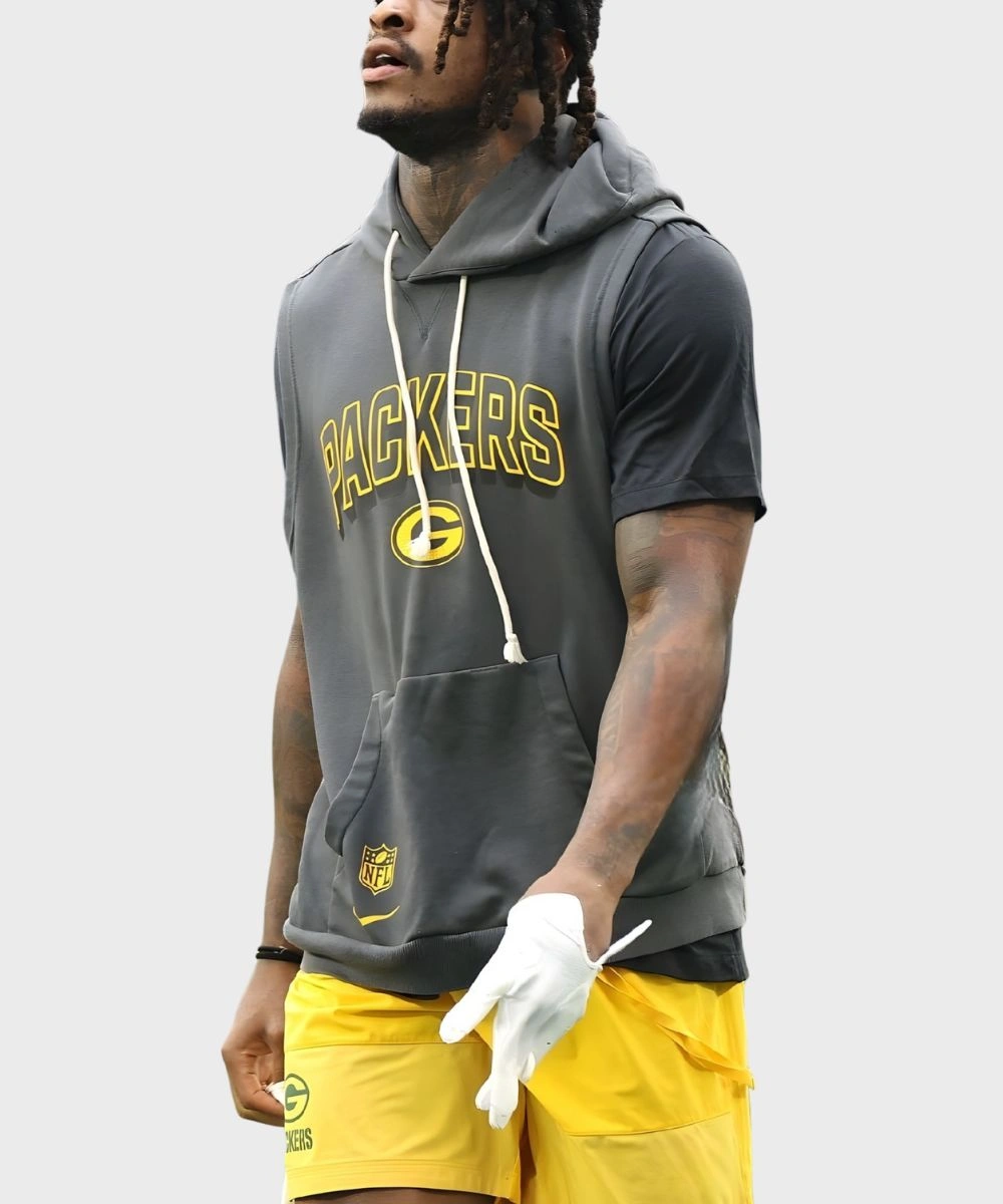 Xavier McKinney Packers Sideline Sleeveless Hoodie