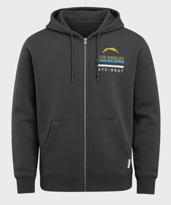 American Football Coach 2025 Jim Harbaugh Los Angeles Chargers Nike Sideline Zipper Hoodie Grey