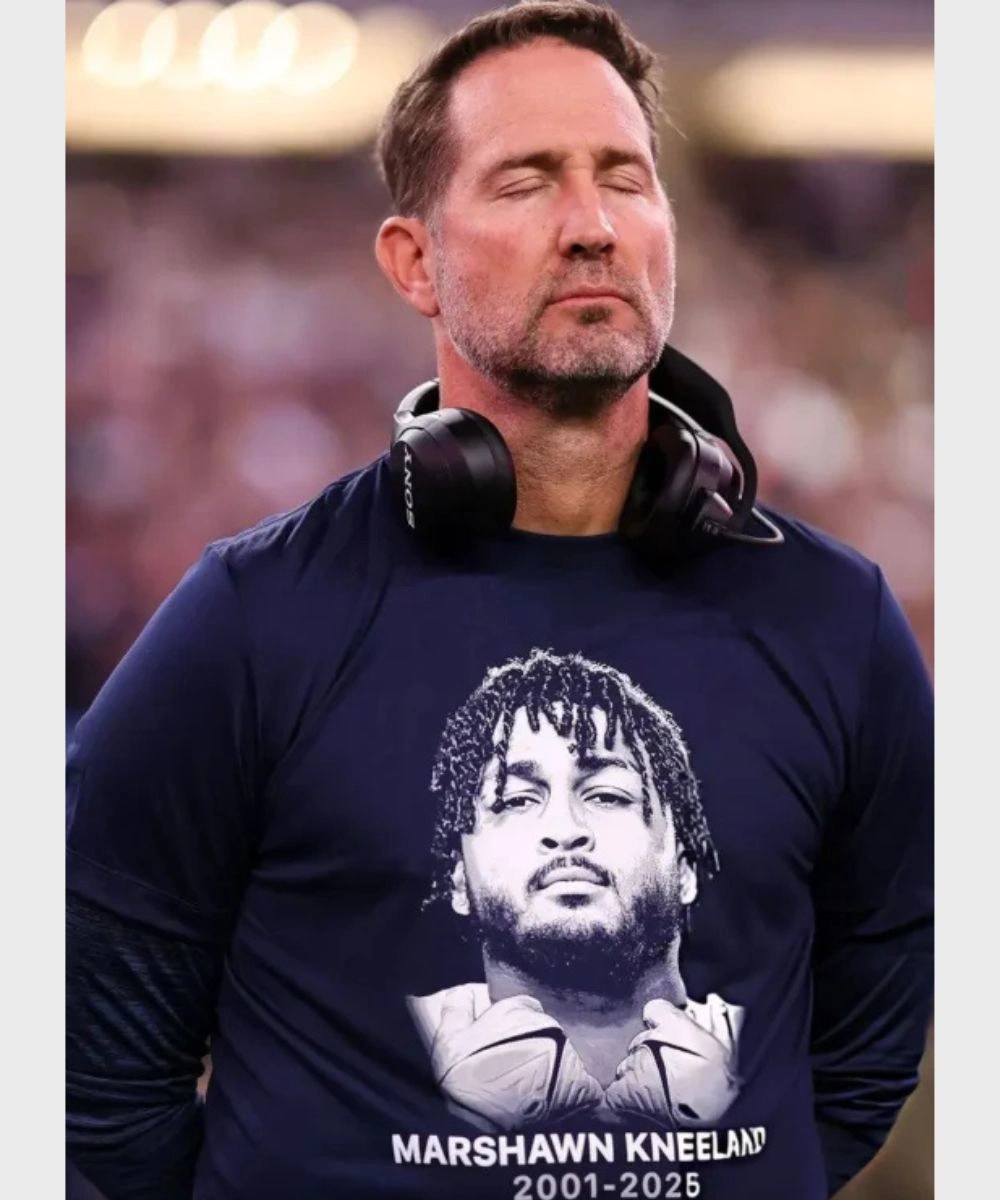 American Football Coach Brian Schottenheimer Marshawn Kneeland 2001-2025 T-Shirt Navy Blue