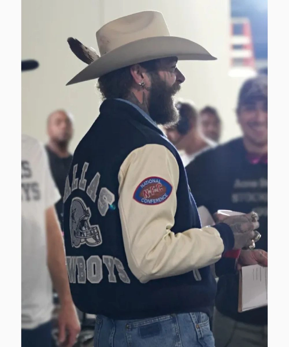 American Singer And Rapper Post Malone 2025 Thanksgiving Salvation Army Red Kettle Kickoff Dallas Cowboys Jacket