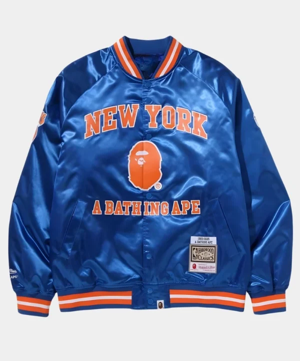 BAPE x M&N NBA New York Knicks Satin Jacket