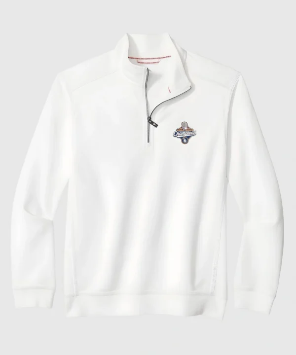 Los Angeles Dodgers Tommy Bahama White 2025 World Series Champions Montego Bay Half-Zip Jacket