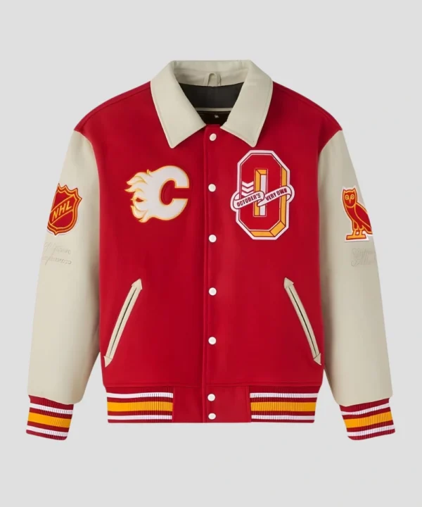 OVO X NHL Calgary Flames Varsity Jacket