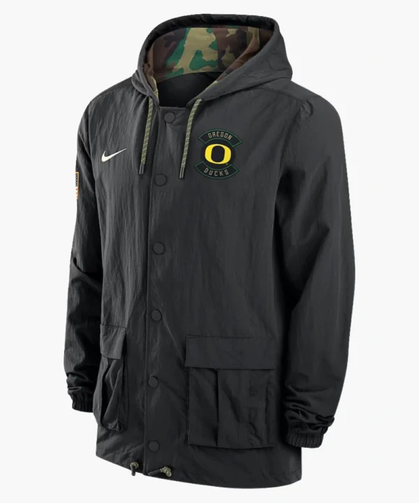 Oregon Ducks 2025 Nike NCAA Military Appreciation Black Full-Snap Jacket