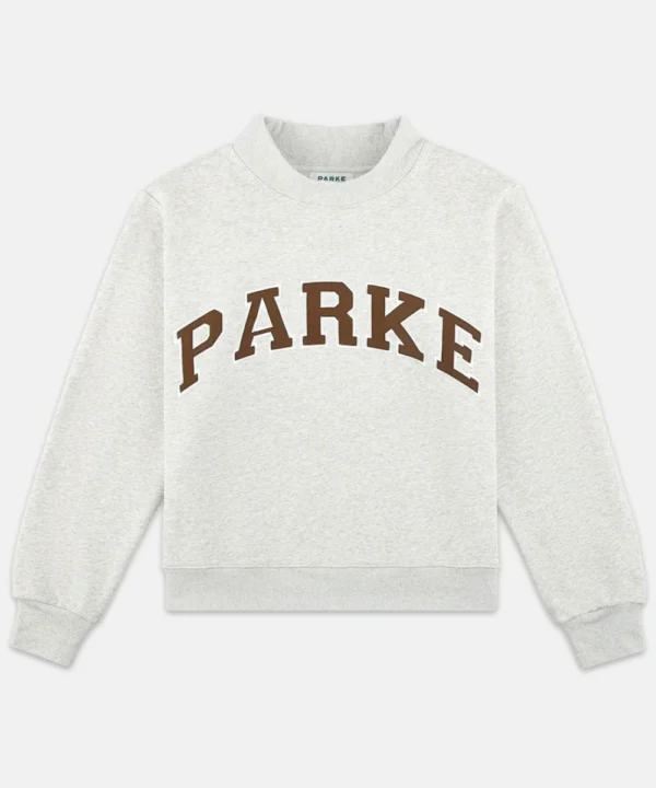 Parke Texas Varsity Mockneck Grey Sweatshirt