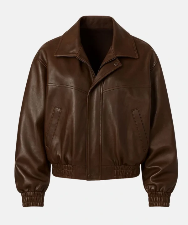 Taylor Swift NYC 2025 Brown Leather Jacket