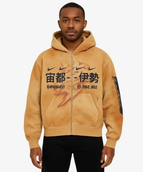 TRAVIS SCOTT CJ X FRAGMENT X NIKE HOUSTON TO ISE MIE ZIP HOODIE