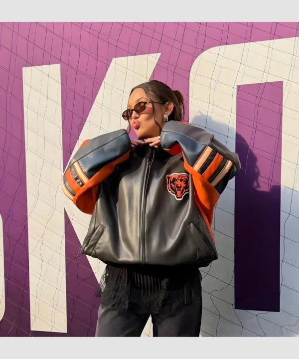 Alannah Davidson National Football League 2025 Chicago Bears Black Leather Jacket