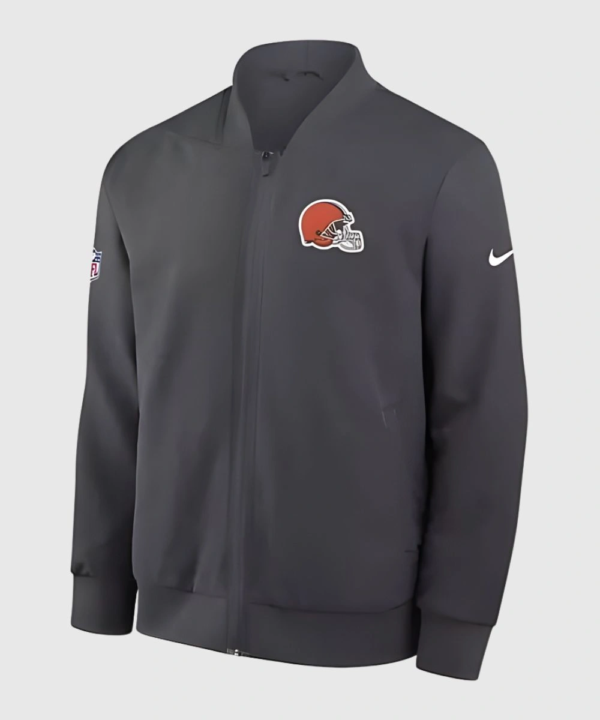 American Football Coach Kevin Stefanski 2025 Cleveland Browns Nike Sideline Black Bomber Jacket