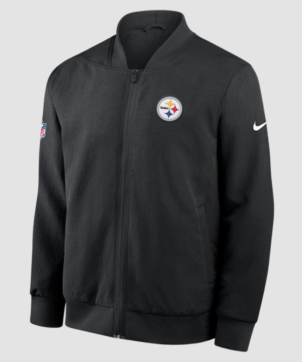American Football Coach Mike Tomlin 2025 Pittsburgh Steelers Nike Sideline Black Bomber Jacket