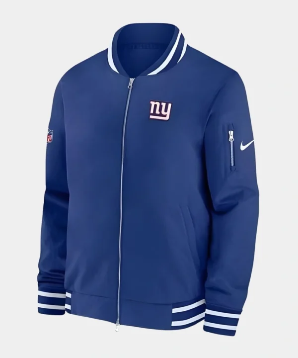 American Football Coach Shane Steichen 2025 Indianapolis Colts Nike Sideline Blue Bomber Jacket