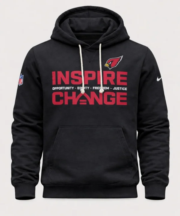 Jonathan Gannon Arizona Cardinals 2025 Nike Inspire Change Opportunity Equity Freedom Justice Sideline Black Hoodie