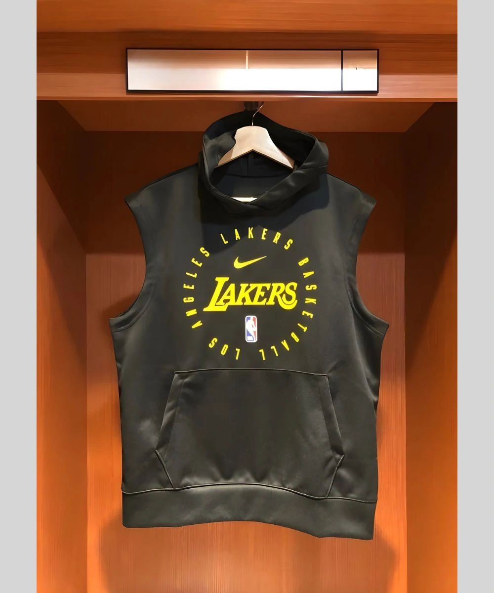 Lebron James Los Angeles Lakers Nike Black Sleeveless Hoodie
