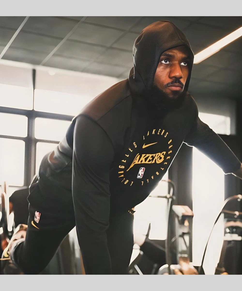 Lebron James Nike Los Angeles Lakers Sleeveless Hoodie Black