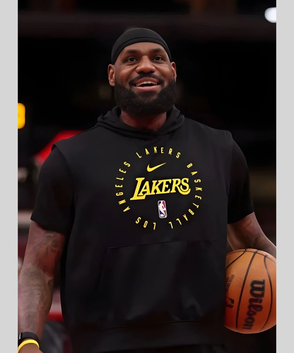 Los Angeles Lakers Nike Lebron James Black Sleeveless Hoodie