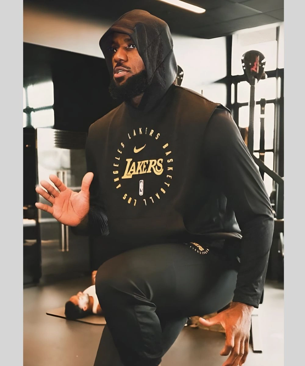 Los Angeles Lakers Nike Lebron James Sleeveless Hoodie Black