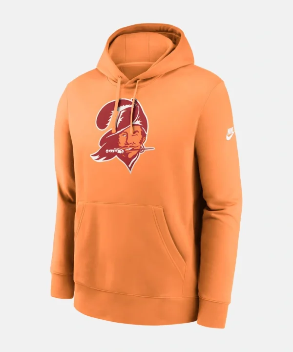Tampa Bay Buccaneers Nike Orange Throwback Logo Club Tri-Blend Pullover Fleece Hoodie