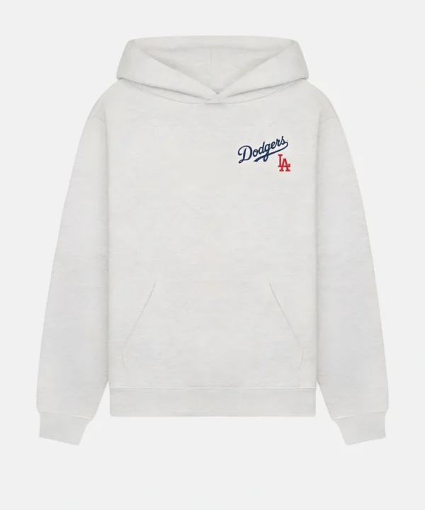 Women's Dodgers Serif Grey Pullover Fleece Hoodie