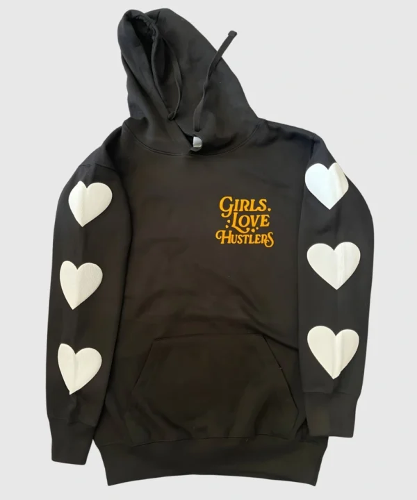 Women's Girls Love Hustlers Black Pullover Fleece Hoodie