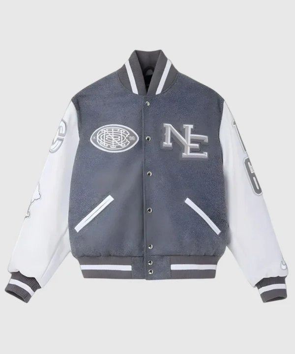CEO Of The New England Patriots Robert Kraft AFC Divisional Playoff Patriots 2025 Rivalries Varsity Jacket Grey & White