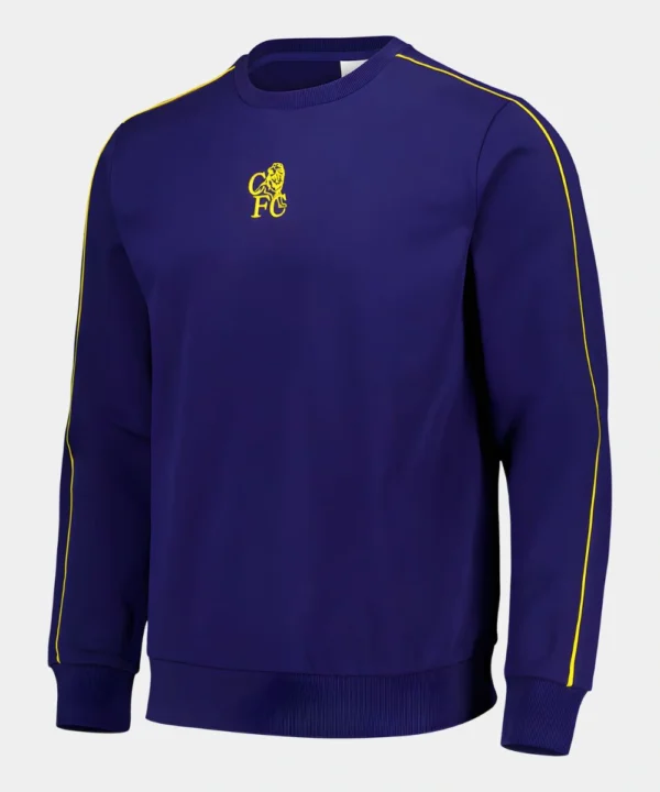 Chelsea Retro Crest Navy Blue Pullover Fleece Sweatshirt