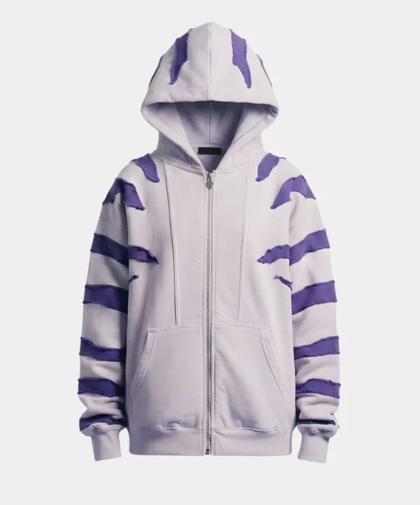 Hypland x Digimon 2026 Collection Greymon Cream & Blue Zipper Hooded Jacket