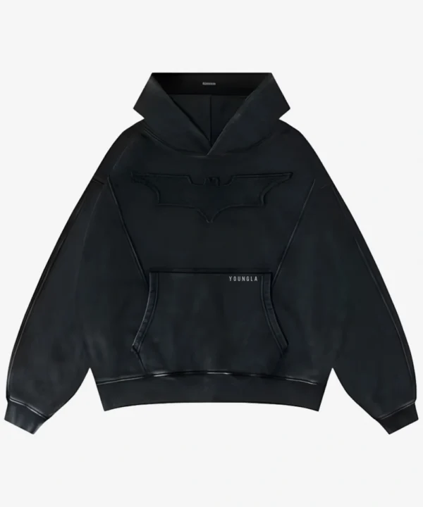 Men's Youngla Batman Stealth Oversized Pullover Cotton Hoodie Black
