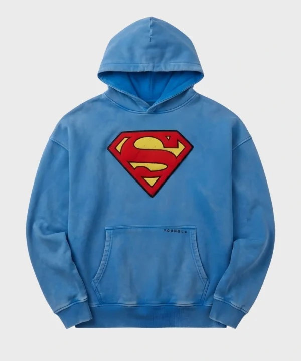 Men's Youngla Superman Legacy Pullover Fleece Hoodie Blue