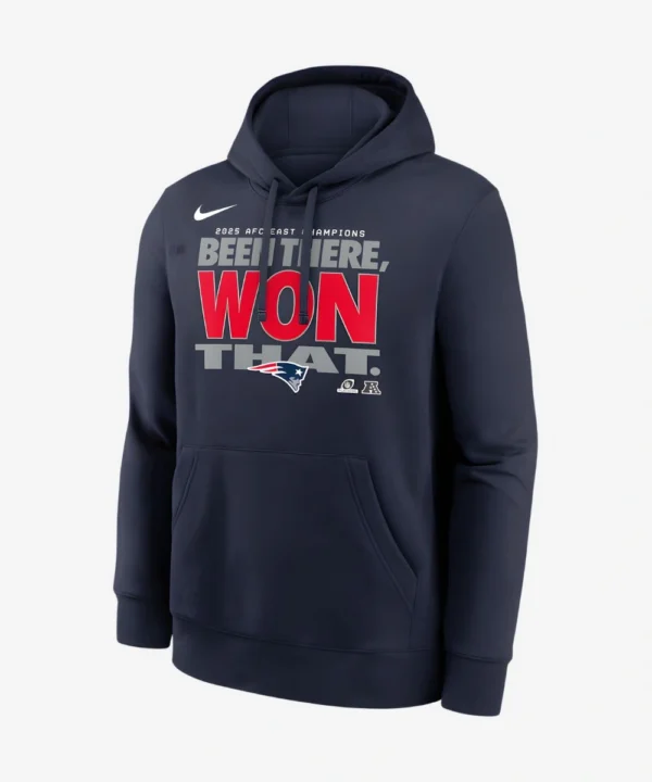 New England Patriots 2025 Nike AFC East Division Champions Locker Room Trophy Collection Hoodie