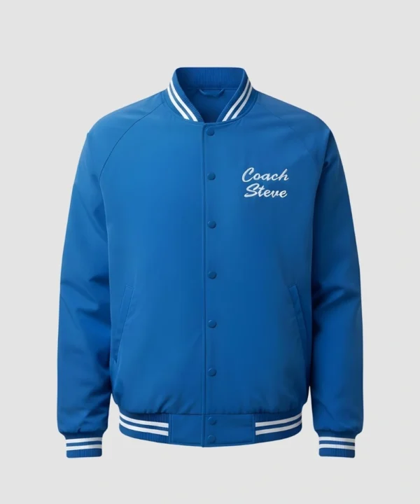 Steve Harrington Stranger Things TV Series Season 5 Joe Keery Coach Blue Bomber Jacket