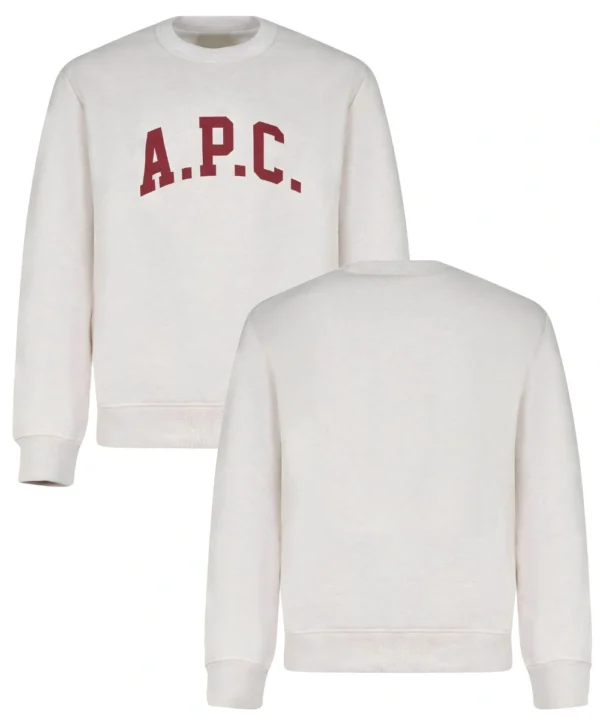 Unisex A.P.C. Grey Pullover Fleece Sweatshirt For Sale