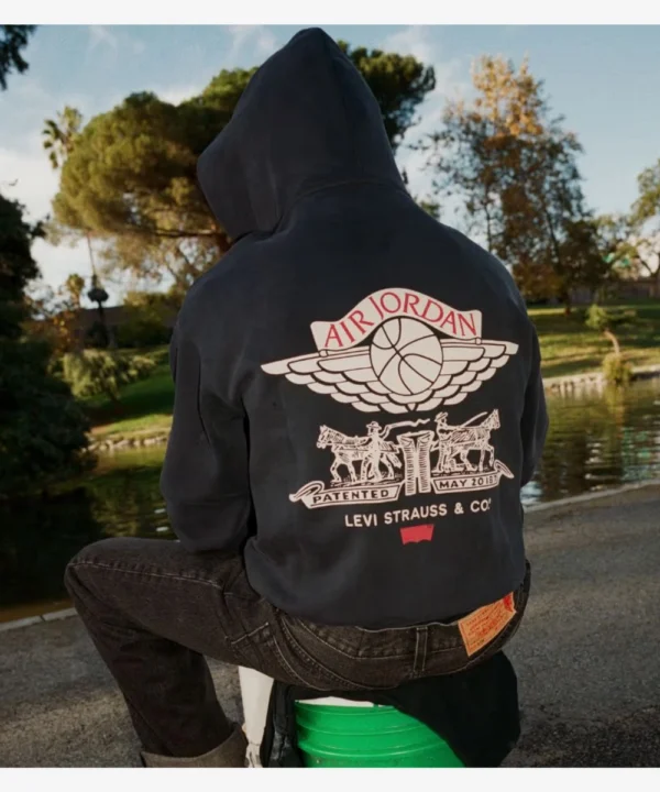 Unisex Levi’s x Jordan 2026 Collaboration Fleece Zipper Hoodie Black