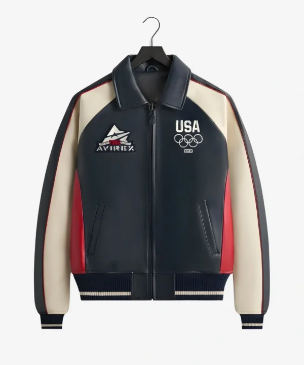 Winter Olympics 2026 Kith & AVIREX for Team USA Leather Bomber Jacket