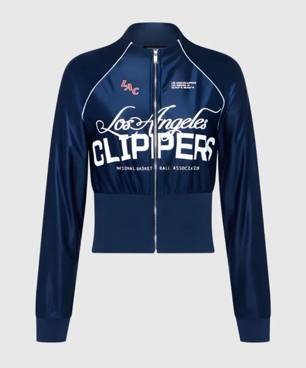 Women's Off Season Los Angeles Clippers Cropped Corset Navy Track Jacket