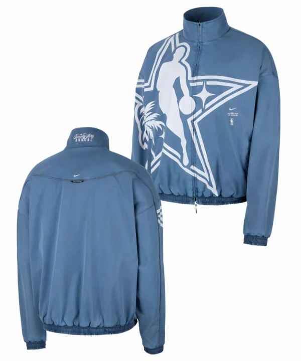 American Basketball Player Kevin Durant NBA All Star Game 2026 Warm Up Jacket Light Blue