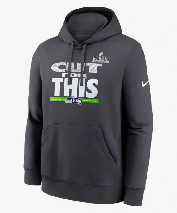 American Football Quarterback Sam Darnold Nike Anthracite Seattle Seahawks Super Bowl LX Cut For This Parade Hoodie Grey