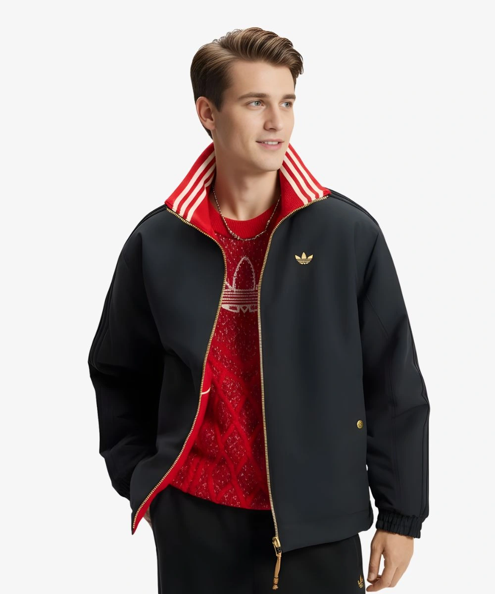 Men's Adidas Originals Padded LNY Black & Red Loose-fit Jacket