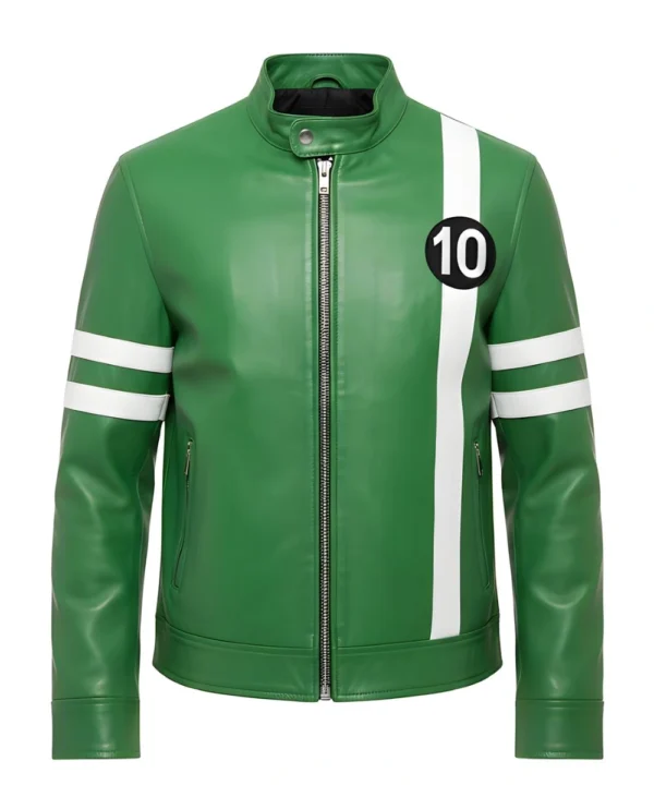 Men's Ben 10 Alien Green Leather Jacket
