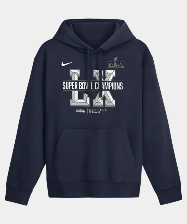 Men's College Seattle Seahawks Super Bowl LX Nike Champions Sacrifice Hoodie Navy Blue