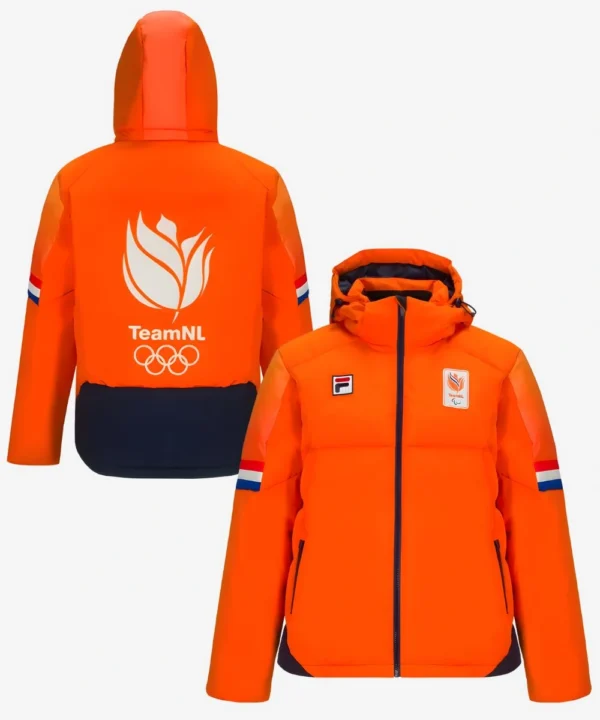 Milano Cortina 2026 Winter Olympics Opening Ceremony Team Netherlands Jutta Leerdam Orange Puffer Jacket