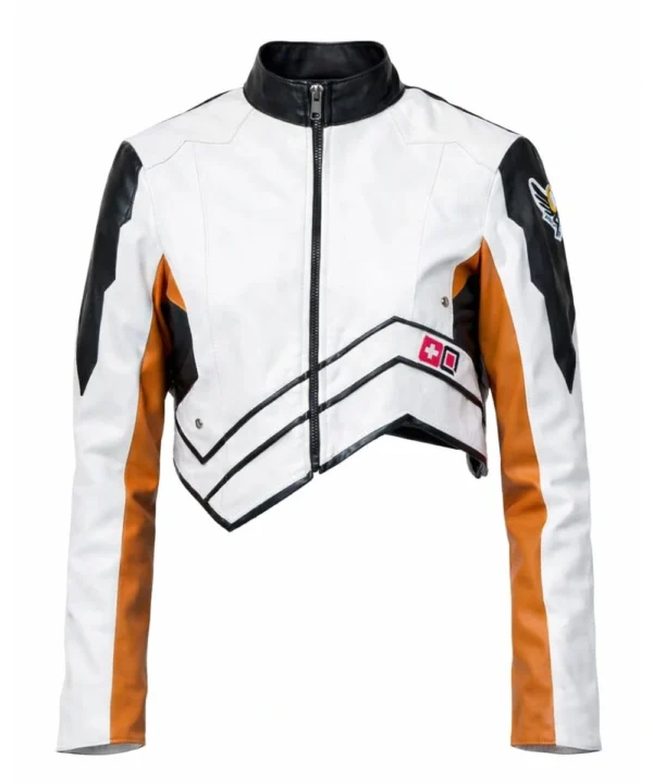 Overwatch Mercy Valkyrie White Leather Jacket For Women's