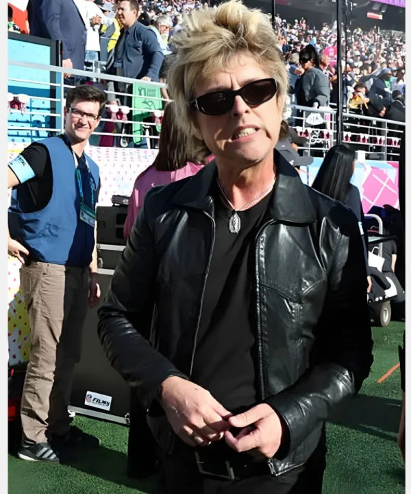 Super Bowl LX Green Day Leather Jacket Black