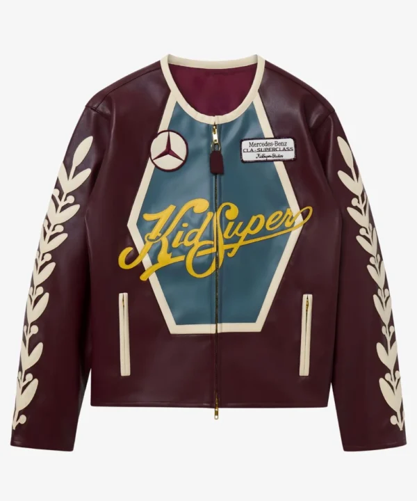 Dominik Szoboszlai KidSuper X Mercedes Benz Racer Leather Jacket Burgundy