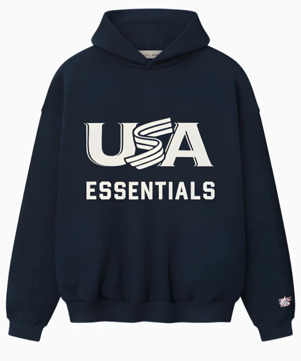 Fear of God Essentials x USA Baseball Hoodie Navy Blue