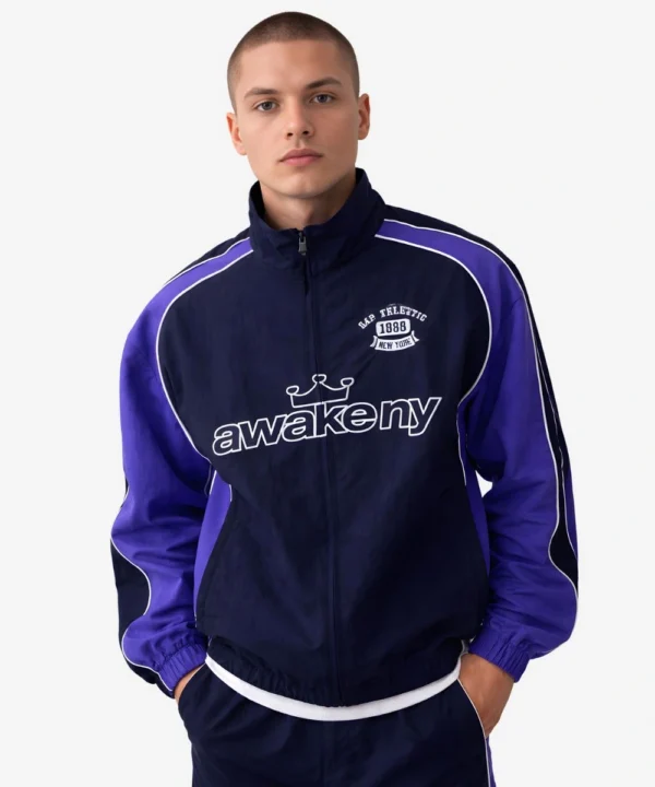 Gap Awake NY 2026 Recycled Oversized Blue Track Jacket Men's