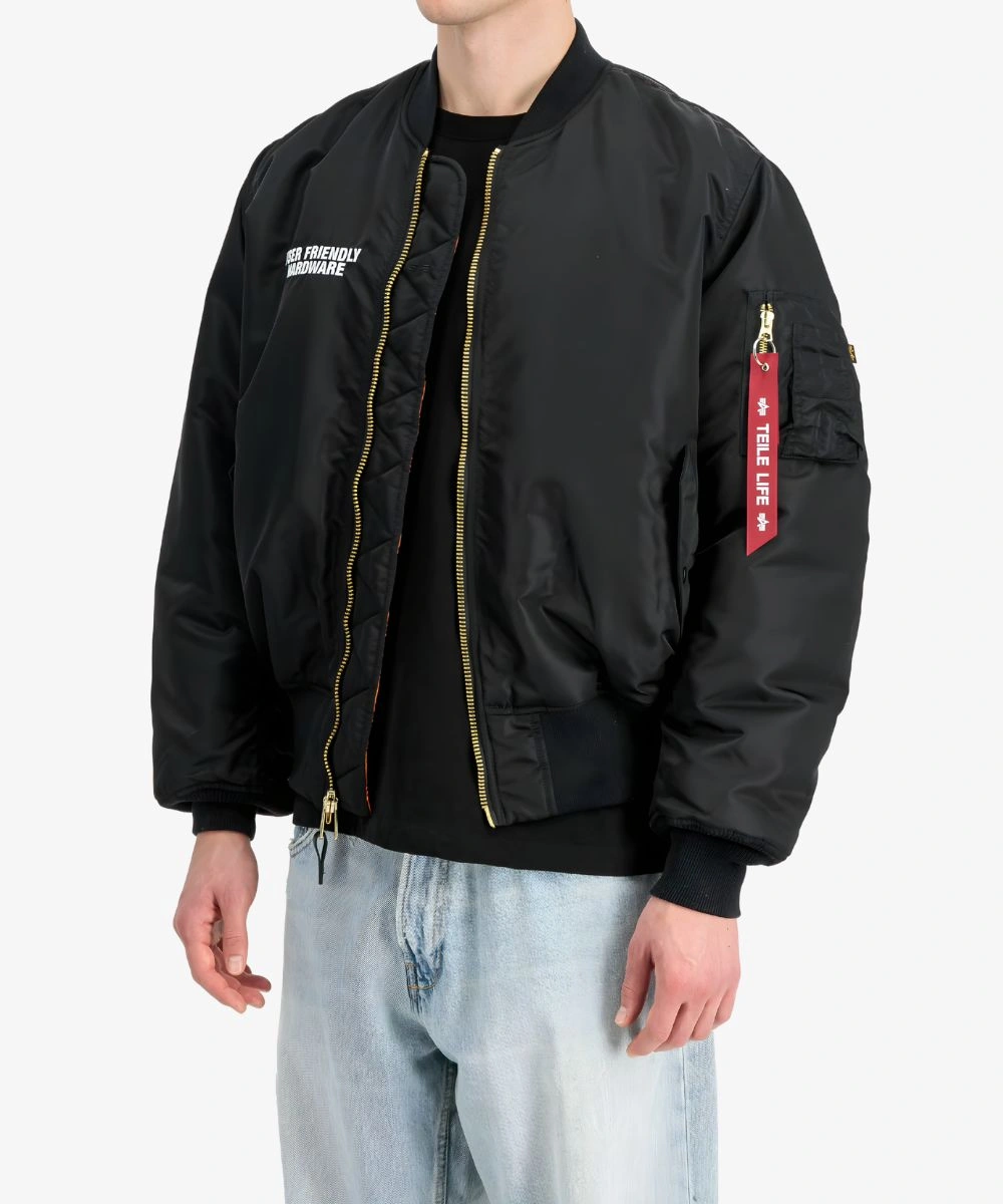 Men's Alpha Industries x TEILE MA-1 Black Bomber Jacket