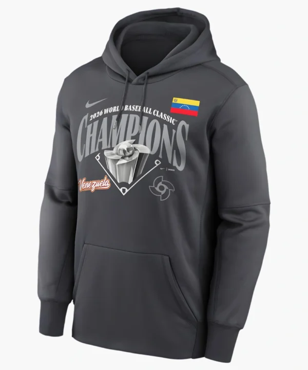 Men's Venezuela Baseball Nike Charcoal 2026 World Baseball Classic Champions Locker Room Hoodie