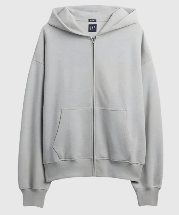 Puerto Rican Rapper Young Miko Gap Adult Heavyweight Oversized Zip Up Hoodie Grey