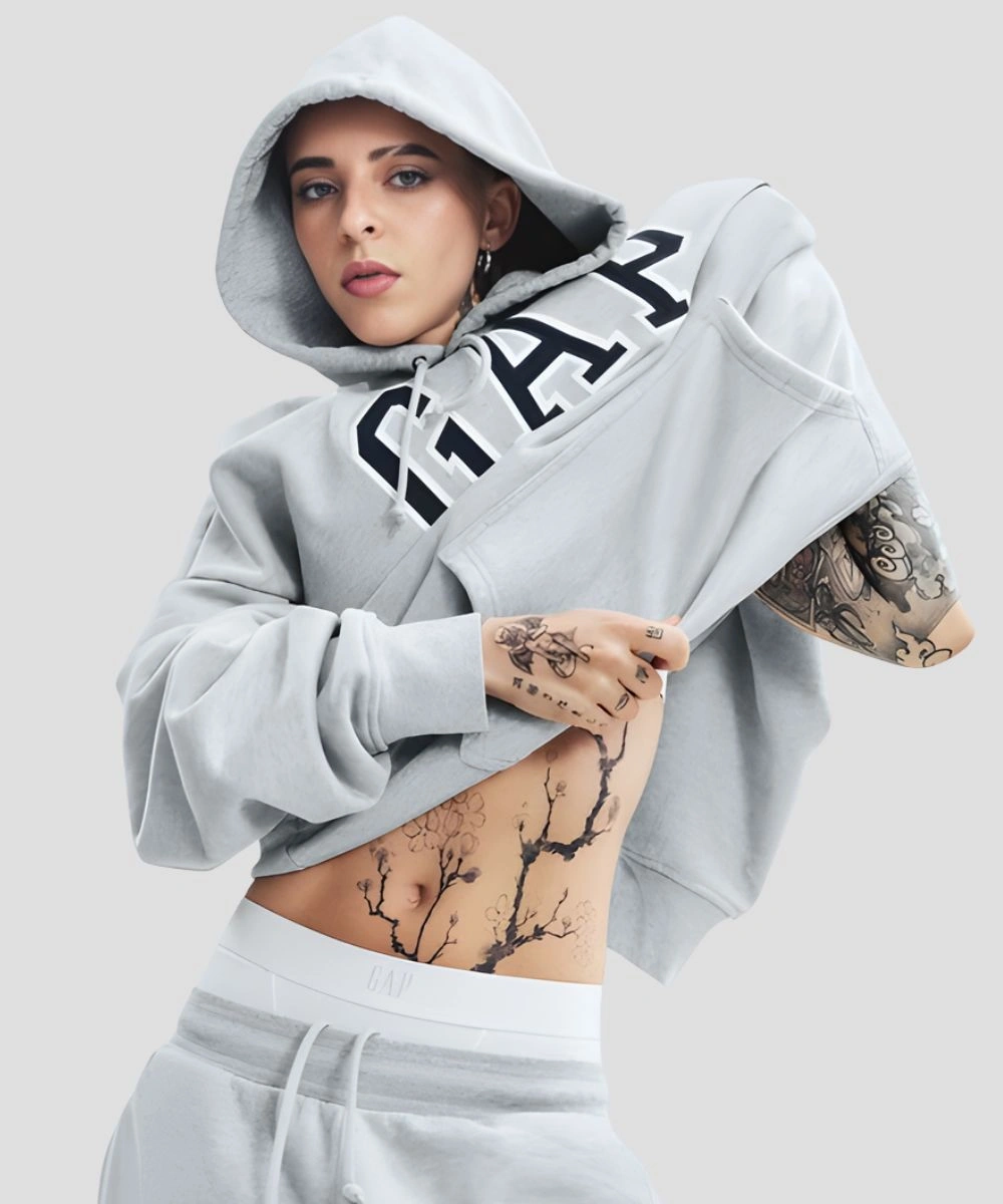 Puerto Rican Rapper Young Miko Gap Adult VintageSoft Arch Logo Grey Hoodie